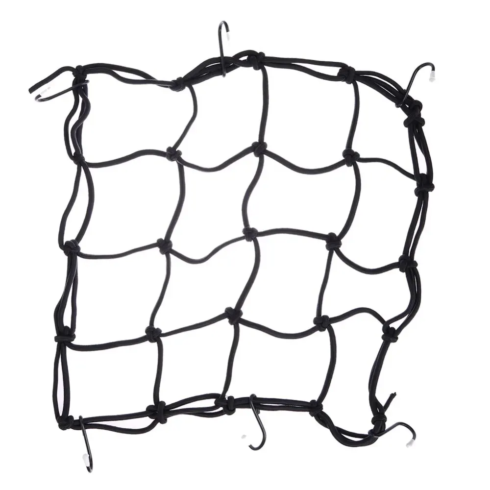 1pc Motorcycle Luggage Net Bike 6 Hooks Hold down Fuel Tank Luggage Mesh Web Bungee Black Motorcycle Bike Tank Car Styling image 5