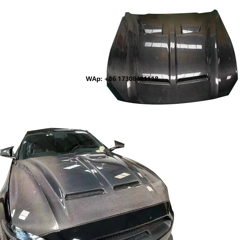 

Super Snake Carbon Fiber Hood for 2018-2023 Mustang Fiber Front Bonnet Auto Body Systems Engine Hoods