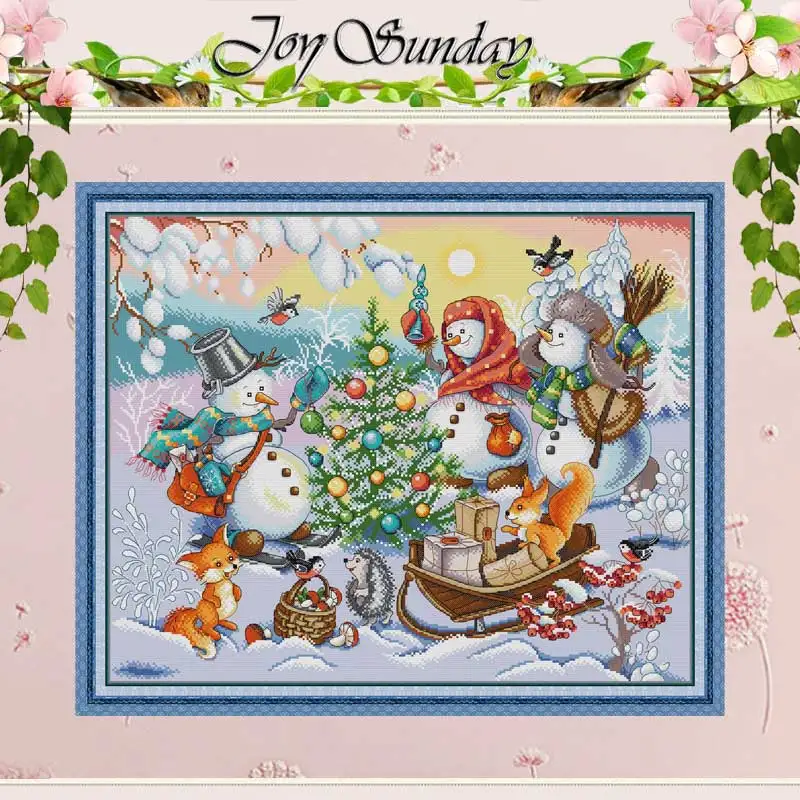 Christmas Gift Patterns Counted Cross Stitch Set DIY 11CT 14CT 16CT Stamped DMC Cross-stitch Kit Embroidery Needlework Crafts