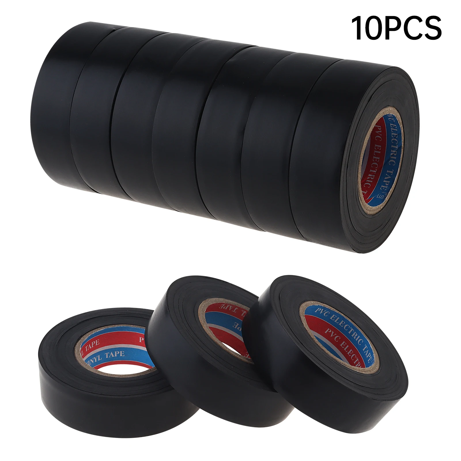 10pcs 3/4 in x 60ft Electrical Tape High Temperature Waterproof Adhesive Tape for Home Outdoor Insulating Cable Wire Wrapping