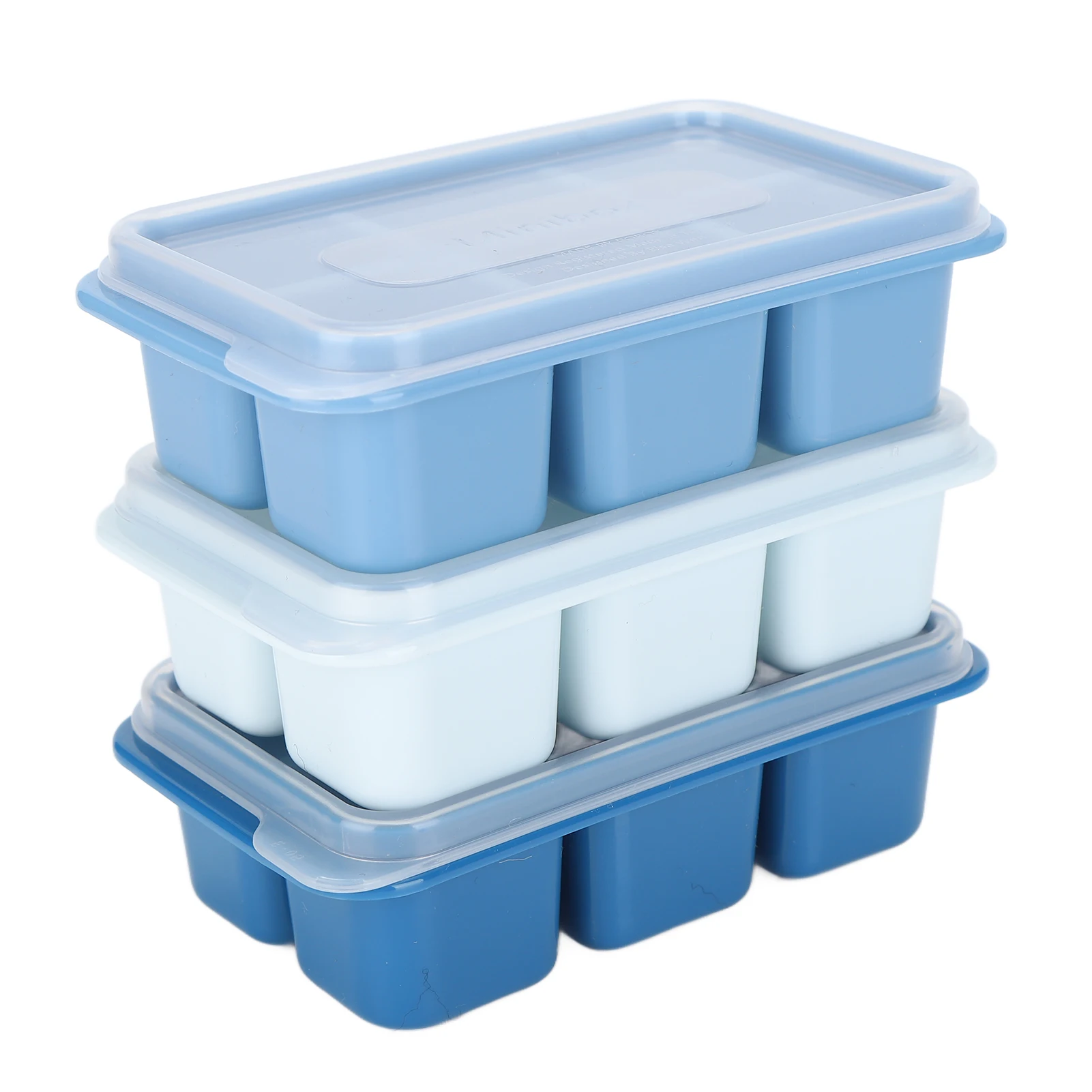 

3 шт., 6 сеток, пищевая квадратная форма для кубиков льда, форма для изготовления ледяных шаров с крышкой для дома