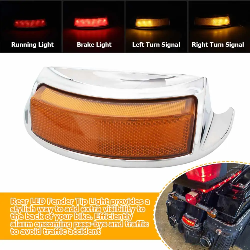 Rear Fender Tip Lights For Harley Touring Electra Road Glide 2009-2016 Motorcycle Rear Tailing Edge Turn Signal LED Brake Light