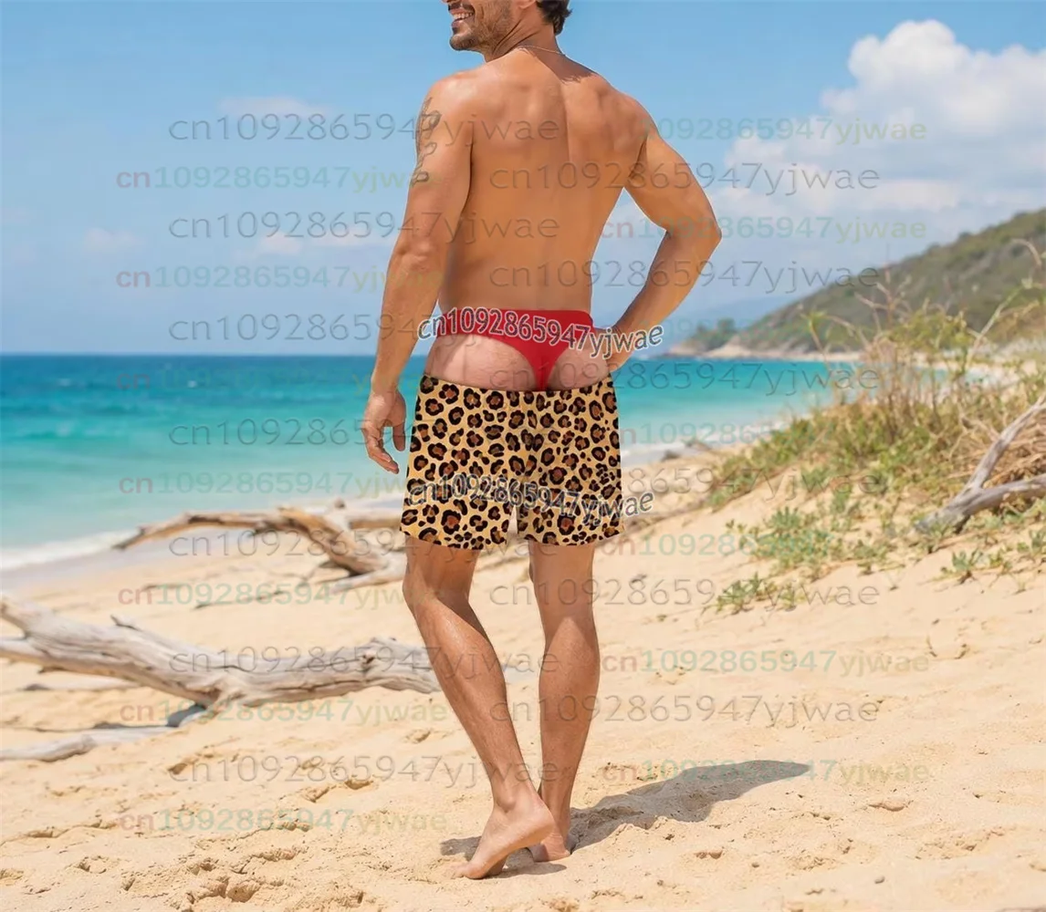 Funny Men’s Swim Trunks Fake Underwear Beach Shorts Wide Load Birthday Gag Gift Summer Gag Gift For Men Summer Vacation Shorts
