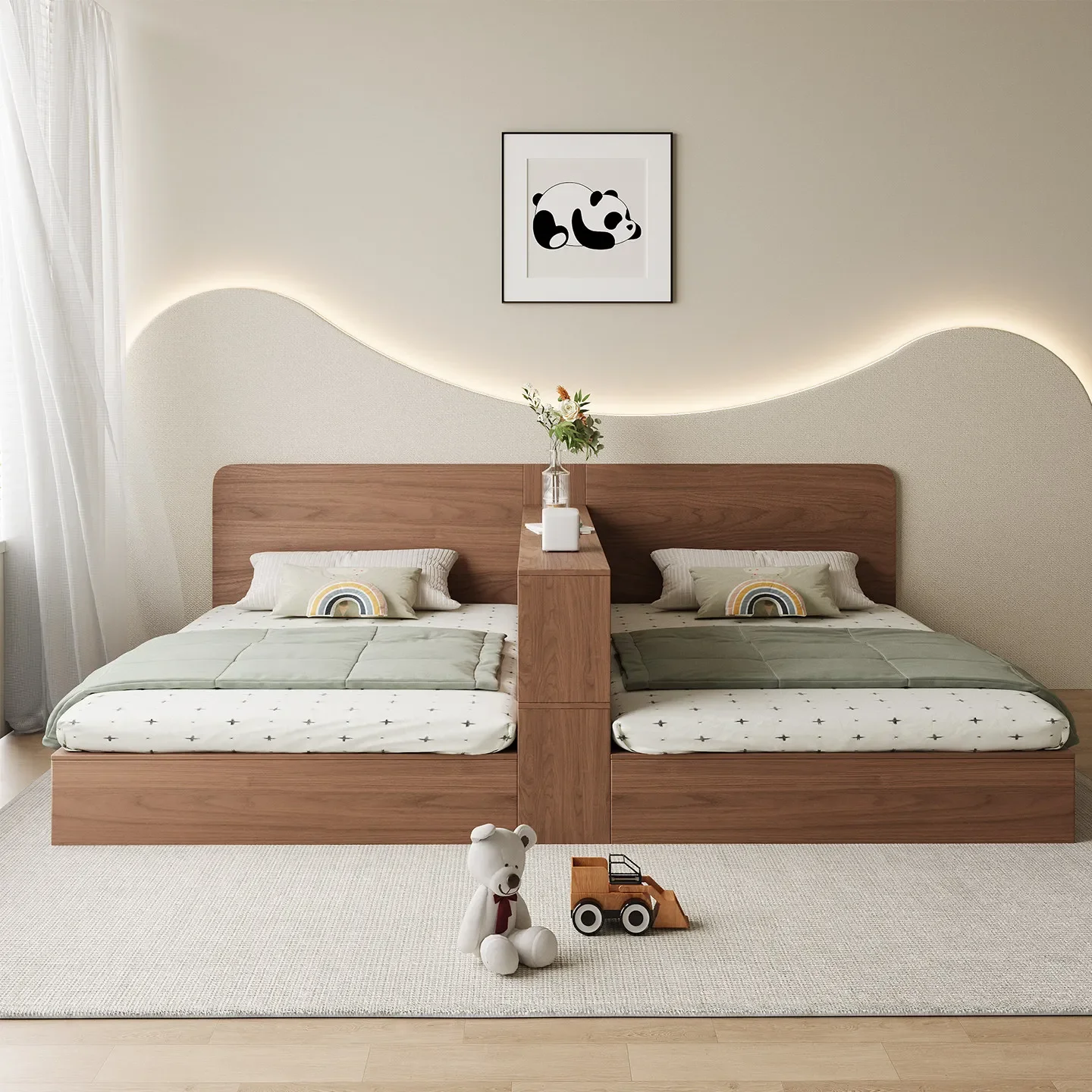 OGMDo Not Interfere With Each Other, Double Beds, One Room Becomes Two Separate Partition Beds