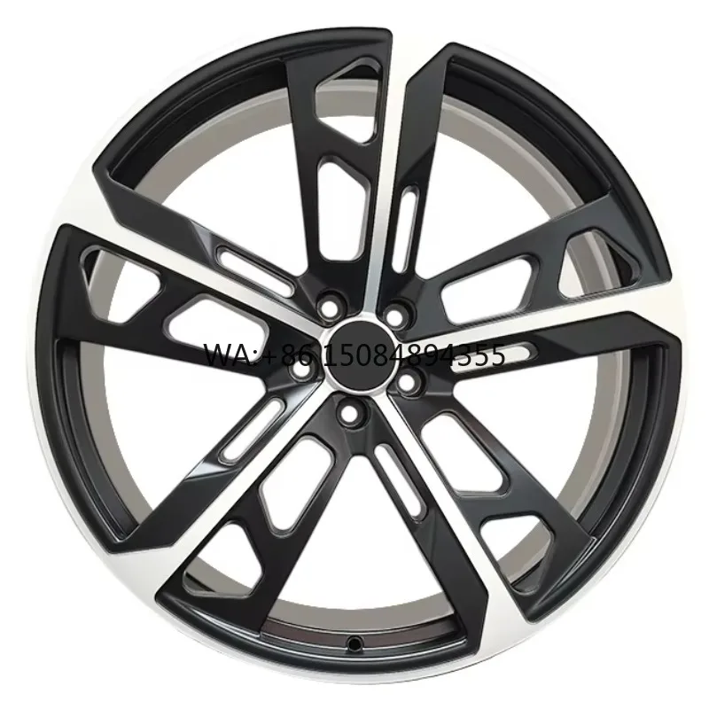 

New High-Performance Sport Style Forged Aluminum Alloy Rims Matte Black Two-Tone 5-Spoke Hollow Design Coupe/SUV Universal