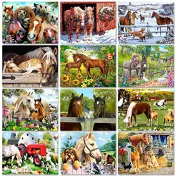GATYZTORY Modern Paint by Numbers Frameless Farm Animals Paintings on Number Oil Handpainted Wall Decor Personalized Gift