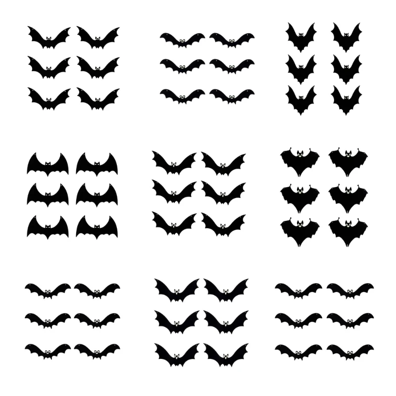 DXAE 6Pcs Halloween bat decor for party corners, ceiling styling and entry use
