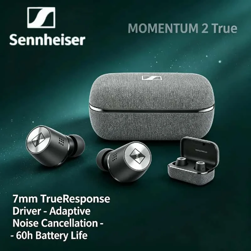 

SENNHEISER MOMENTUM True Wireless 2 Earbuds Active Noise Cancelling aptX HiFi Stereo Music Sports Earplug 2026 IPX4 Waterproof