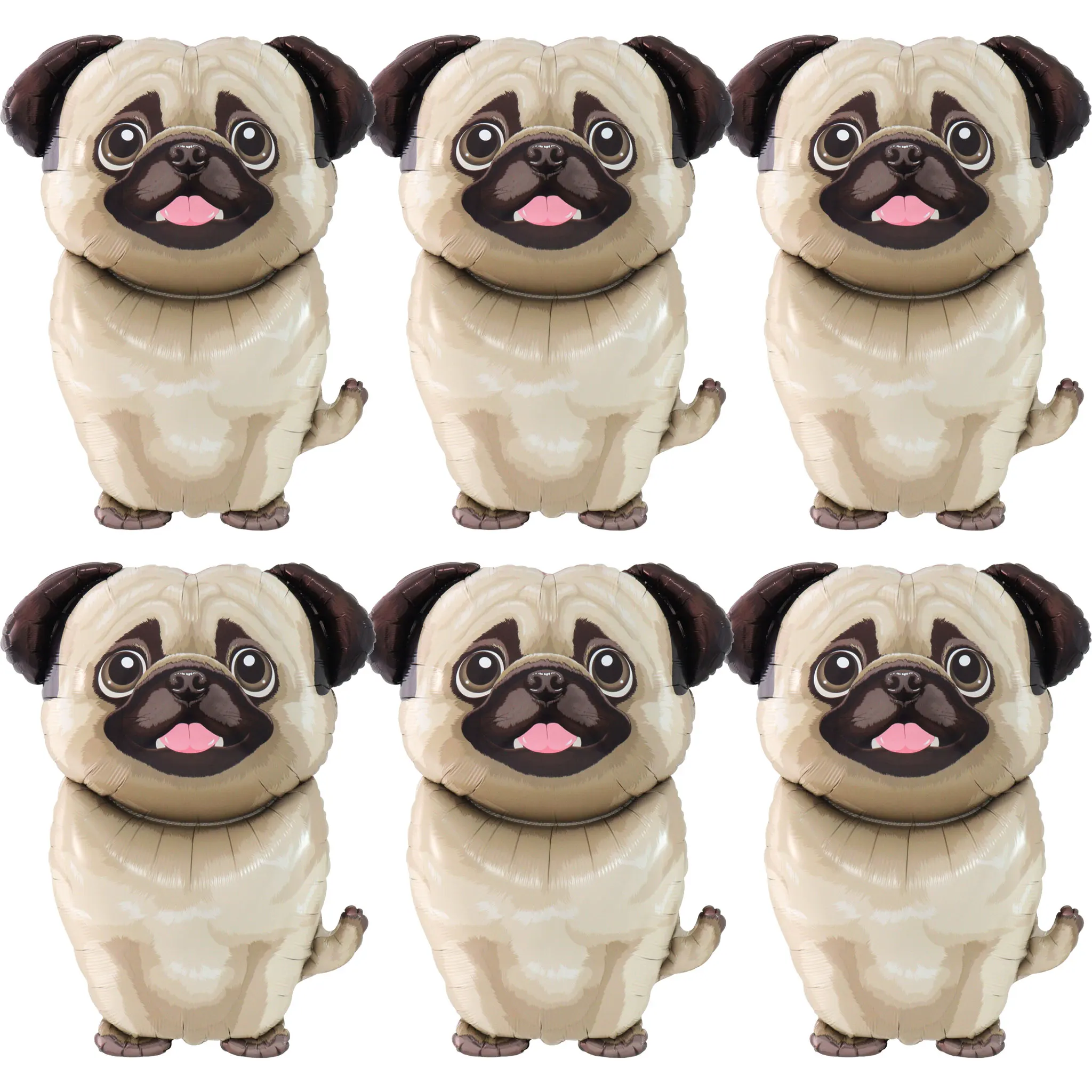 Cartoon Pug Dog Aluminum Film Balloons Cute Puppy Balloons Animal Theme Birthday Party Decoration Supplies Party Photo Prop