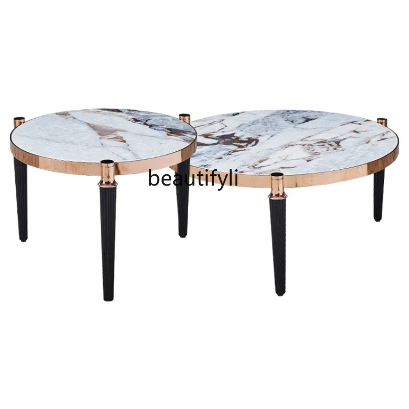 

FG10Nordic Light Luxury round Tea Table Post-Modern Minimalist Tea Table Italian Size round Tea Table Combination