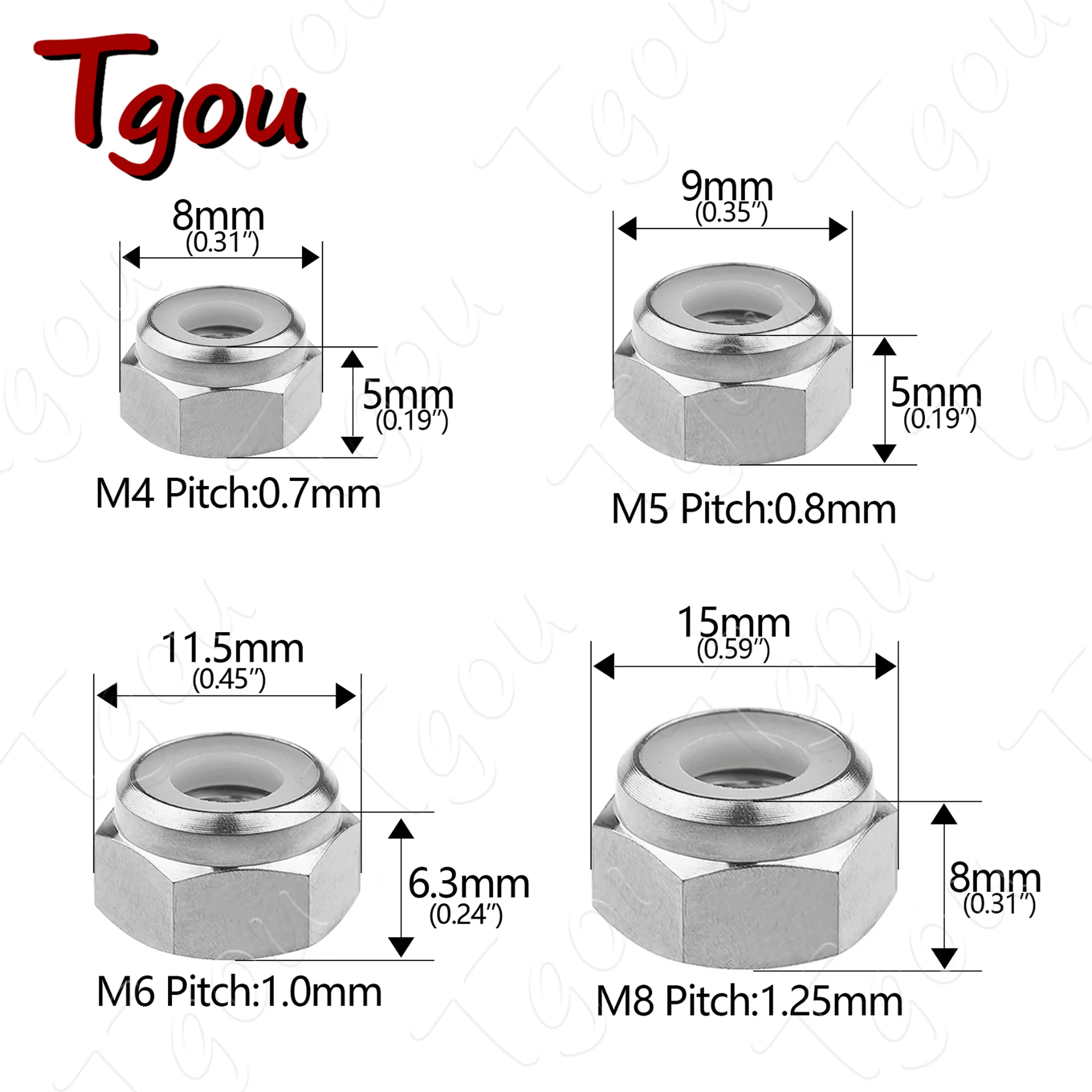 Titanium Nut M4/M5/M6/M8 Nylon Lock Nuts for Bicycle Motorcycle