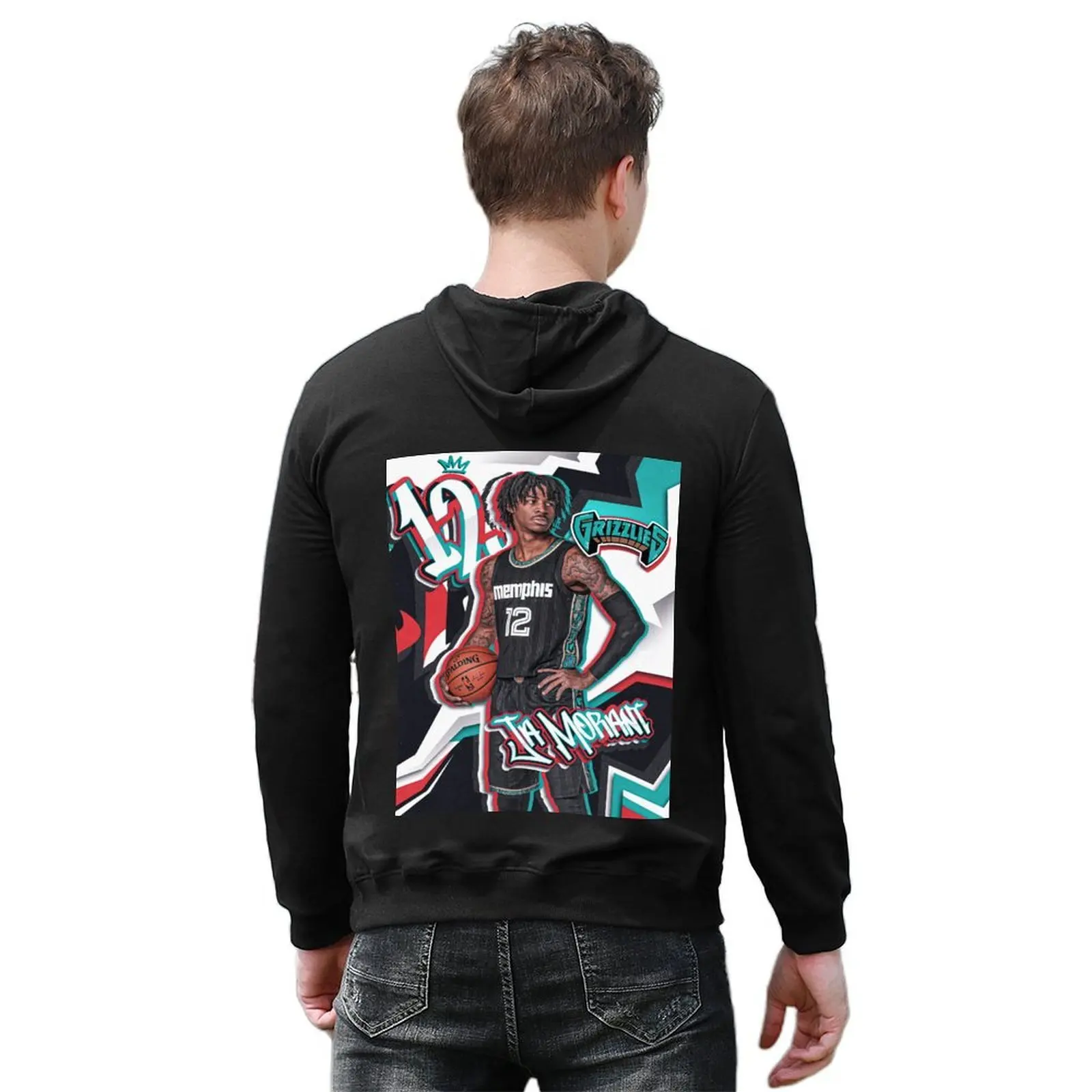 Sudadera con capucha de baloncesto Ja Morant, ropa coreana de otoño, conjunto de sudadera para hombre, sudadera para hombre, ropa para hombre, jersey con capucha