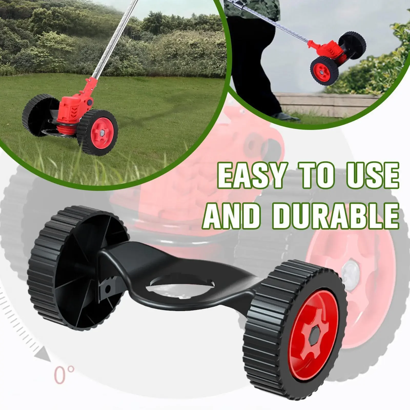 Universal Lawn Mower Support Wheel Quick Replacement Flexible Detachable Auxiliary Wheel Garden Lawn Electric Trimmer Attachment