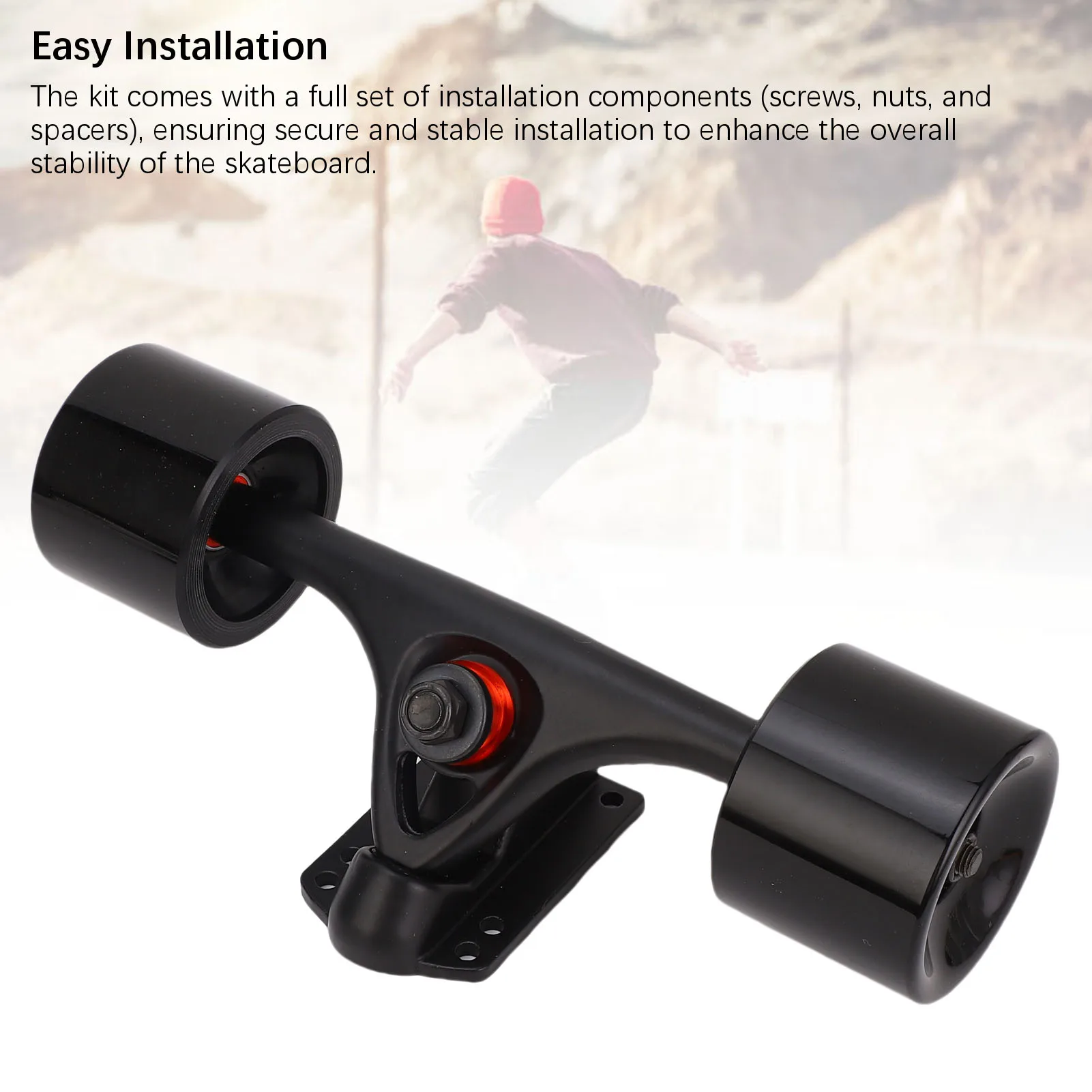 7 Inch Skateboard Trucks with Wheels 65x51mm Longboard Trucks Wheels Combo Set Aluminum Alloy Skateboard Hardware Combo Kit