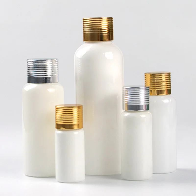 30/50/100pcs 10/20/30/50/100/120ml PET Plastic Bottle Bright White Lotion Essential Oil Subpackage Empty Sample Bottle Wholesale