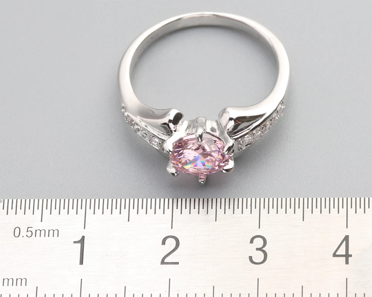 6*6mm Pink Kunzite6  925 Sterling Silver Ring Q0797-F