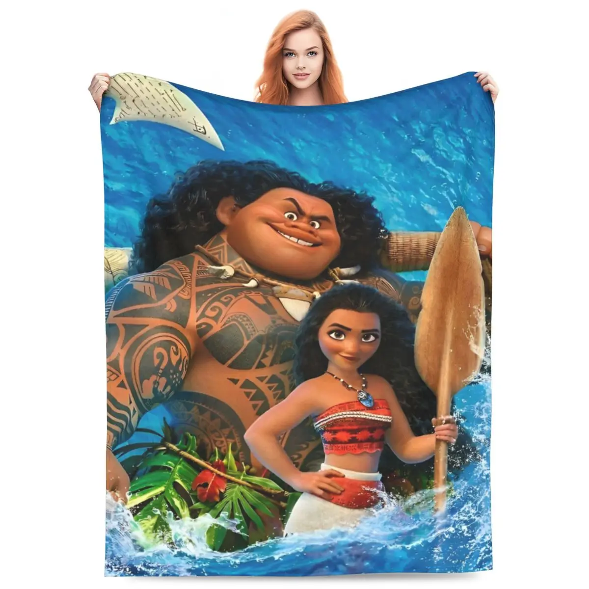 Adventure Musical Vaiana Moana 2 Wool Blankets Funny Throw Blanket for Home 125*100cm Bedspreads