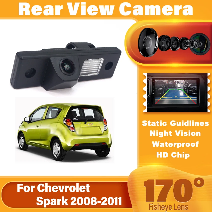 170 °   CCD HD 1080 × 720P placa de vehículo cámara de estacionamiento de respaldo inverso para Chevrolet Epica Lova Aveo Captiva Cruze Spark HHR BuicK