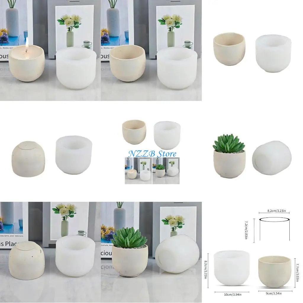 

T21F Gypsum Silicone Molds for Candle Holder Making Plant Flower Pot Mold