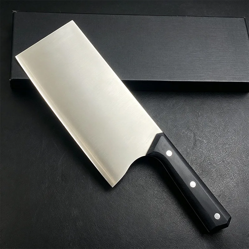 8.3 Inch Slicing Knife S35VN Powder Steel 3-layers Clad Steel Blade Cleaver Meat Cutting Vegetable Kitchen Knives G10 Handle
