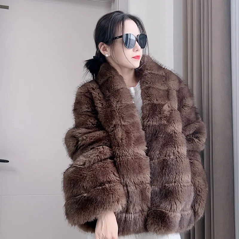 

Lmitation Sable Fur Coat Women 2024 New Advanced Design Sense Cardigan Environmental Imitation Fur One Young Coat