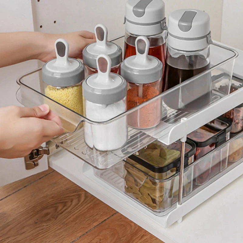 3 Tier Organizer With Clear Drawer Bins Great For Under Kitchen Sink Organizing And Bathroom Cabinet Storage Organizer