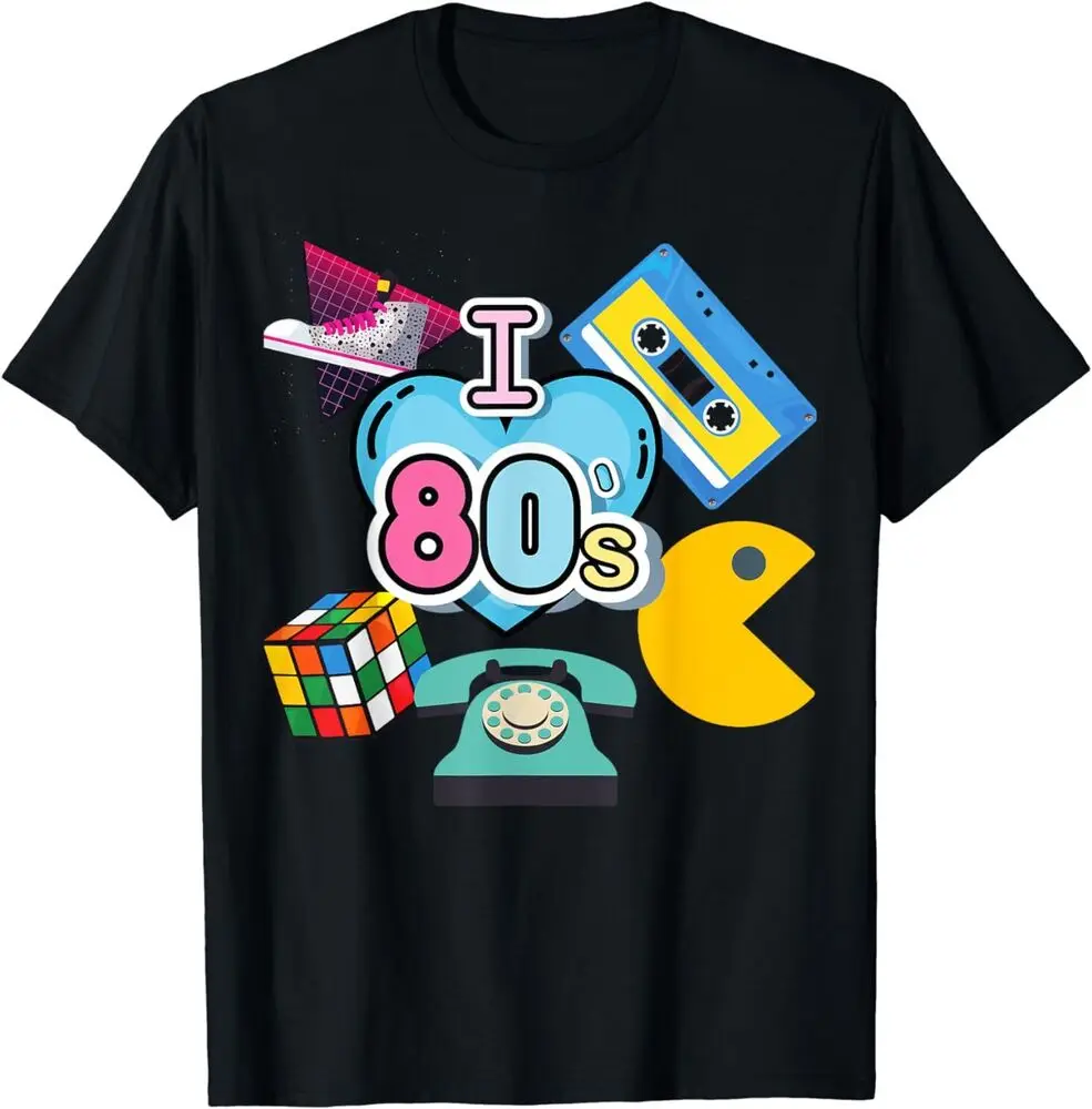 NEW LIMITED I Love the 80's Design Gift Idea Premium Tee T-Shirt S-3XL