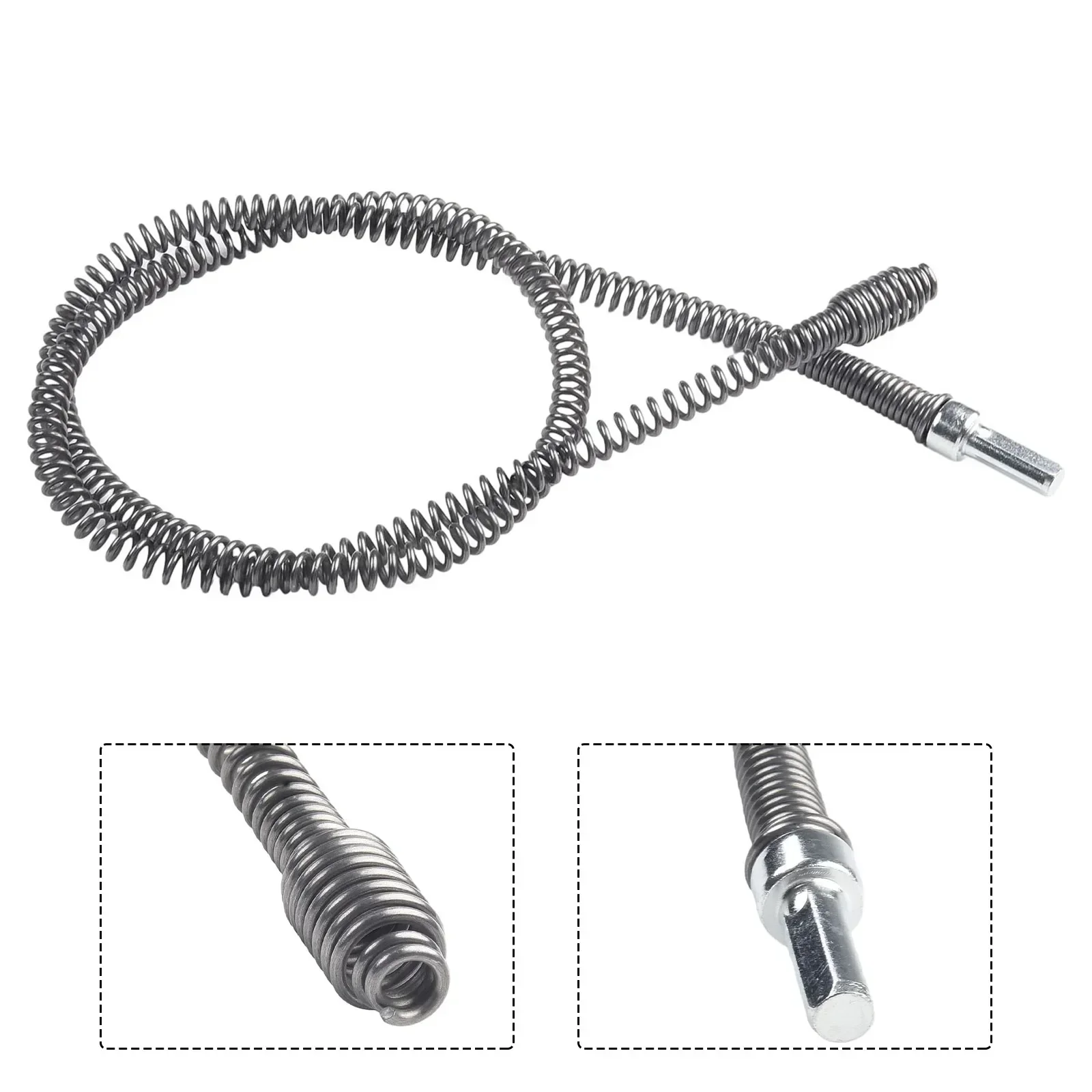 1Pc Drainer Pipe Dredging Tool Drill Connector Rod Spring Pipe Sewer Unblocker 3/2/1M Manganese Steel For Bathroom Kitchen
