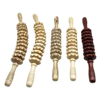 12/9 Wheels Wooden Roller Wood Massage Gear Drainage Body Shaping Trigger Stick To Reduce Fat Back Abdomen Leg Slimming Massager