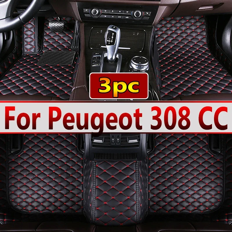 Car Mats Floor For Peugeot 308 CC T7 2008~2013 Waterproof Protection Carpets Leather Mat Cubre Pisos Para Autos Car Accessories