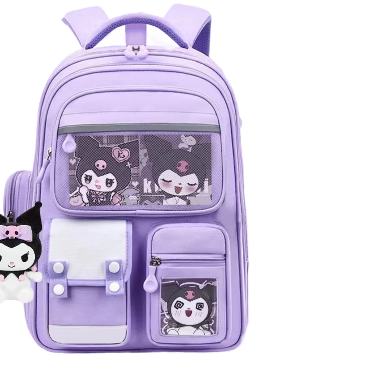 The new Sanrio Kuromi backpack is suitable for grades 1-3 to 6  Cartoon Anime Schoolbag Bag Lightweight backpack