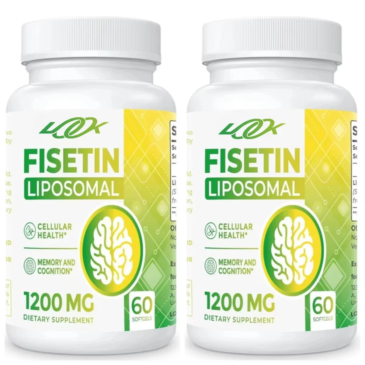 

Fisetin 1200mg Liposome 98% Pure Fisetin Polyphenolic Antioxidant Immune Health Aging Cognitive Support Non GMO 60 Capsules