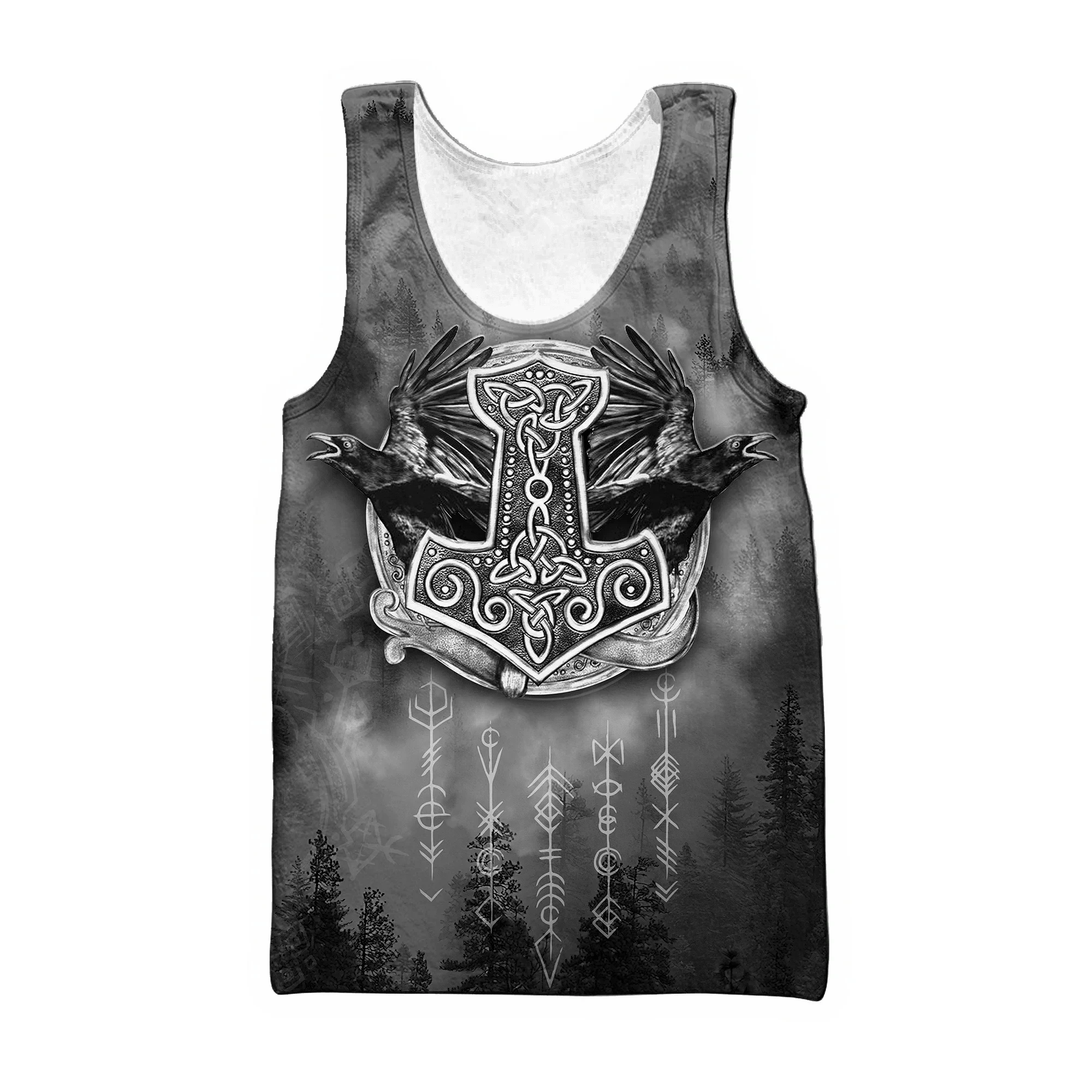 Summer Hot Huginn Raven Tattoo Tank Tops 3D Print Men/Women Sleeveless Top Oversized Men\'s Vests Unisex Streetwear Cool Clothing