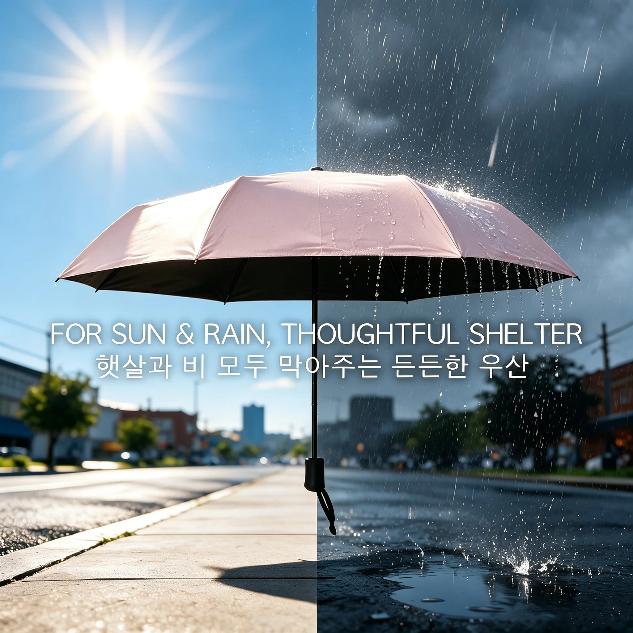 Canopy Moon Folding Umbrella Lightweight Compact Windproof Rain Sun Dual Use Daily Commute, 8-Rib, 3-Fold, Automatic