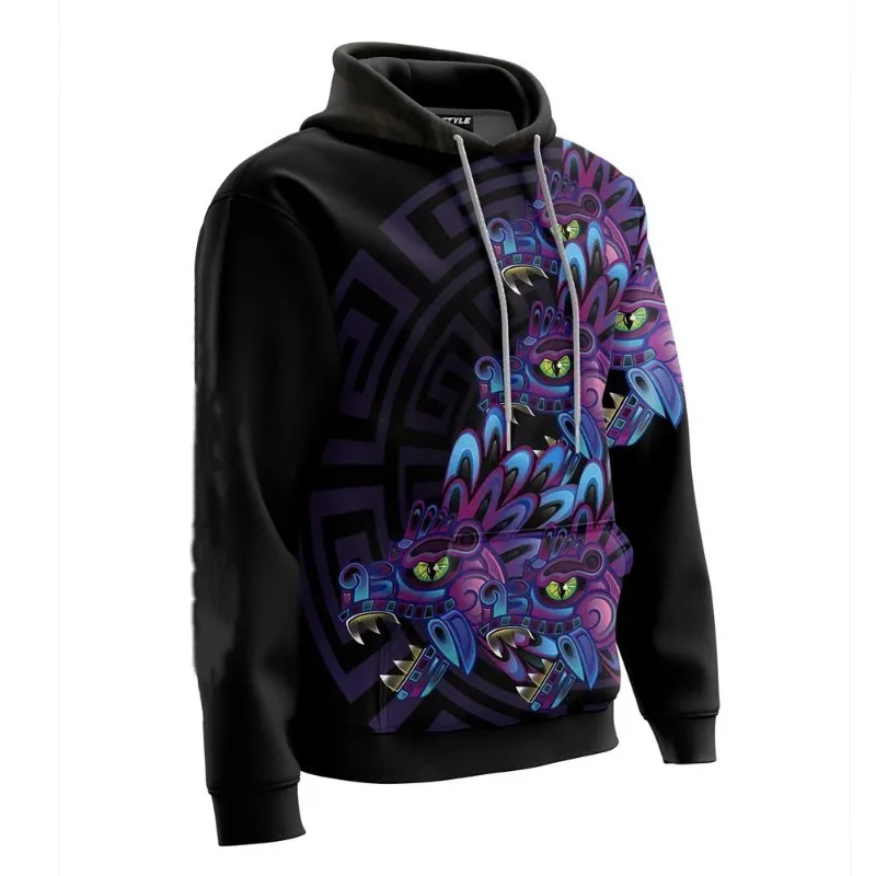

2025 Comfortable Polyester Fiber Hoodie 3D Printed Fashionable Men's Colorful Art Mexican Casual Long Sleeve