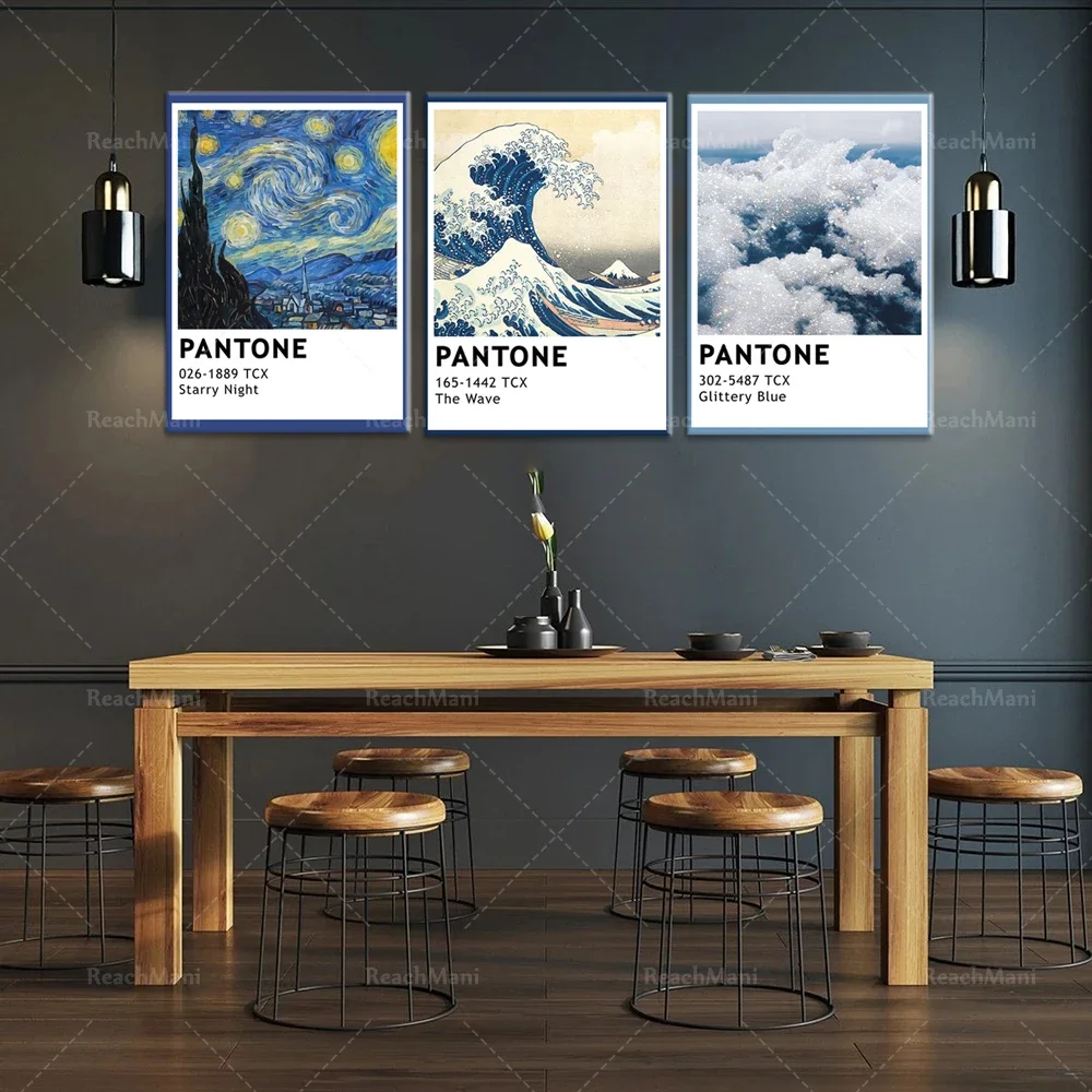 Pantone Starry Night Posters, Blue Prints, Fashion Pantone Prints, Beautiful Posters, Retro Pantone Posters, Blue Pantone Poster