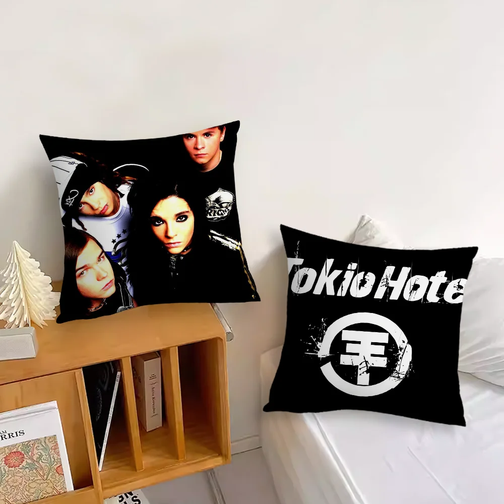 Tokio Hotel Band Pillow Case For Sofa Bedroom Living Room Office Bedside Table Backrest Cushion Printing Square