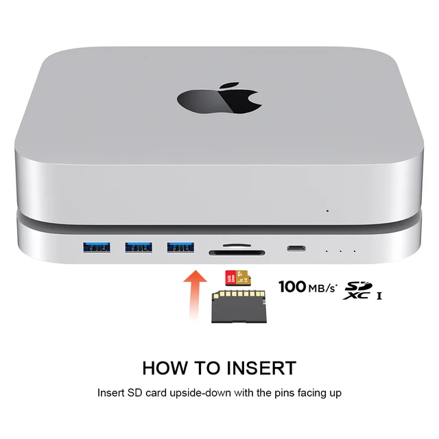 Qwiizlab USB C Hub for Mac Mini M2 M1 with Dual Drive Enclosure SATA NVMe M.2 SSD Type-C 10Gbps SD TF Card Reader Docking Staion 4 Qwiizlab UH25 Pro USB-C Hub for Mac Mini M1 / M2 – Dual Drive Enclosure (SATA + NVMe M.2), 10Gbps, SD / TF Reader – view 4