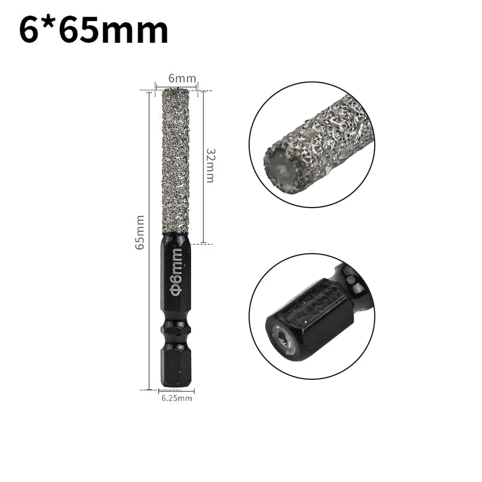 

Фарфоровая дрель, открывалка для плитки, инструмент для улучшения дома, инструмент для сухого сверления, шестиугольный дизайн, легкая шлифовка, постоянное сверление