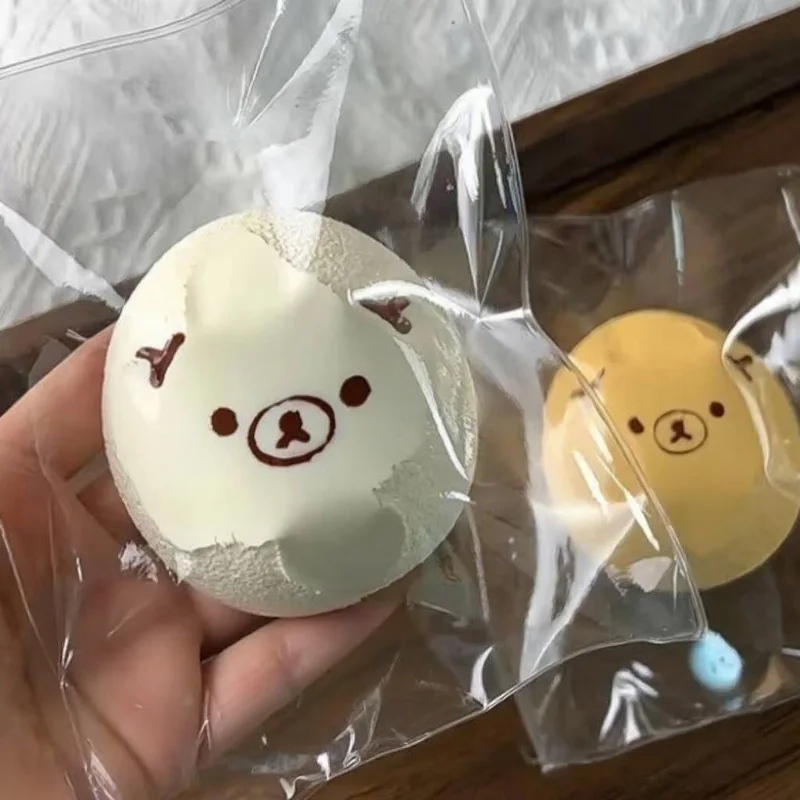 Entspannender Bären-Ei-Mochi-Squishy: Stressabbauendes, weiches, langsam aufsteigendes Knetgummi, sensorisches Fidget-Spielzeug gegen Angstzustände, beruhigendes Schreibtisch-Gadget
