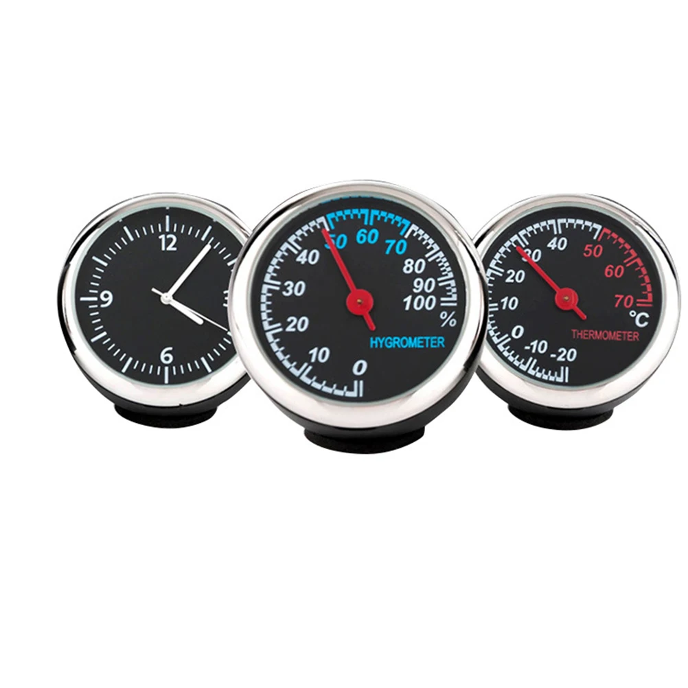 

Car Electronic Clock Luminous Waterproof Dashboard Decor Steel Core Anti-Rust Mechanical Thermometer Hygrometer Durable Easy