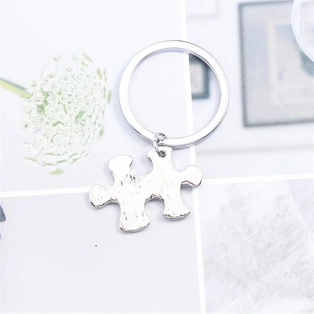 Trendy Best Friends Keychain Carved We Will Always Be Connected Key Chain 3 Piece Puzzle Geometry Keychains Bff Hot Sale Gifts