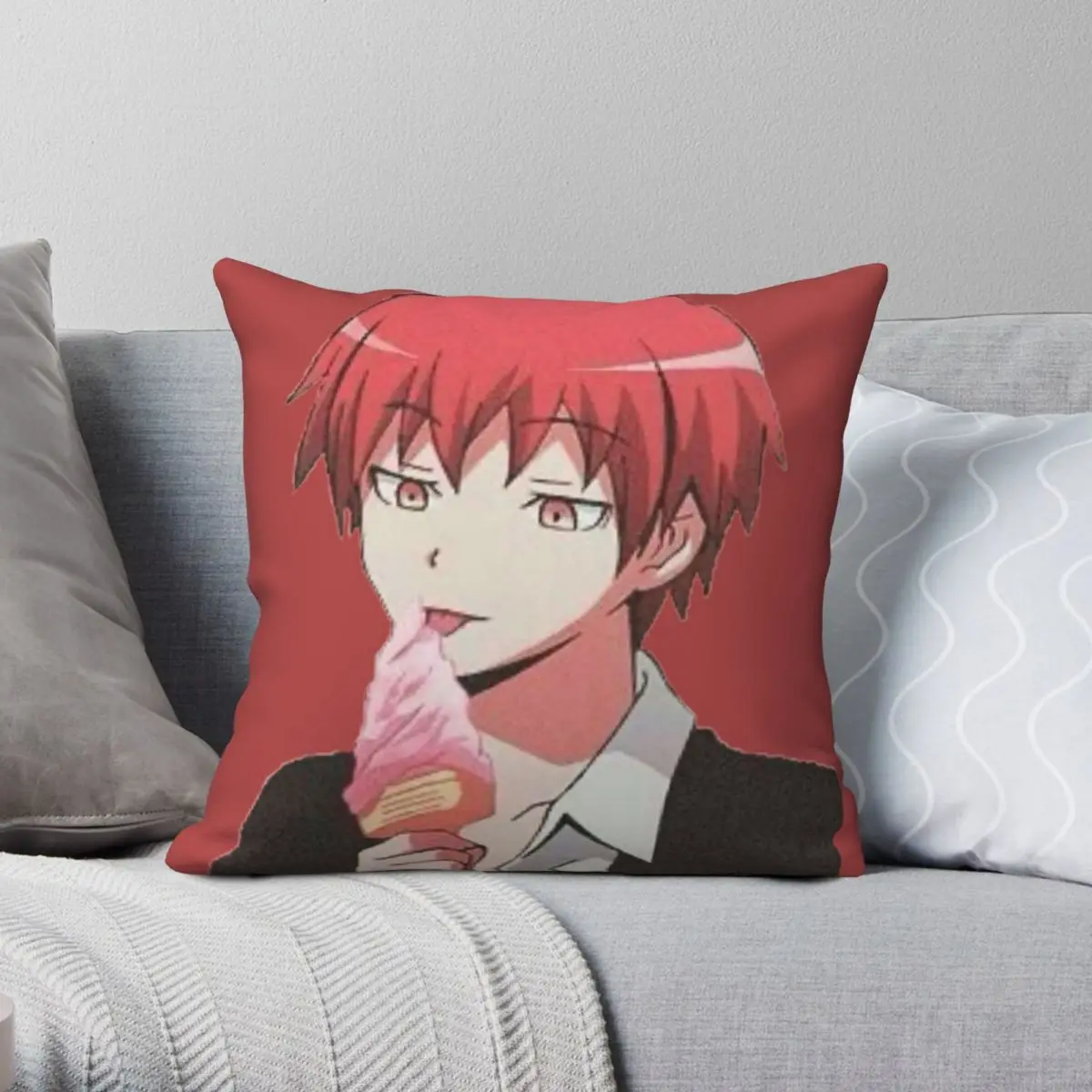 Karma Akabane Pillowcase Polyester Linen Velvet Pattern Zip Decorative Pillow Case Home Cushion Case