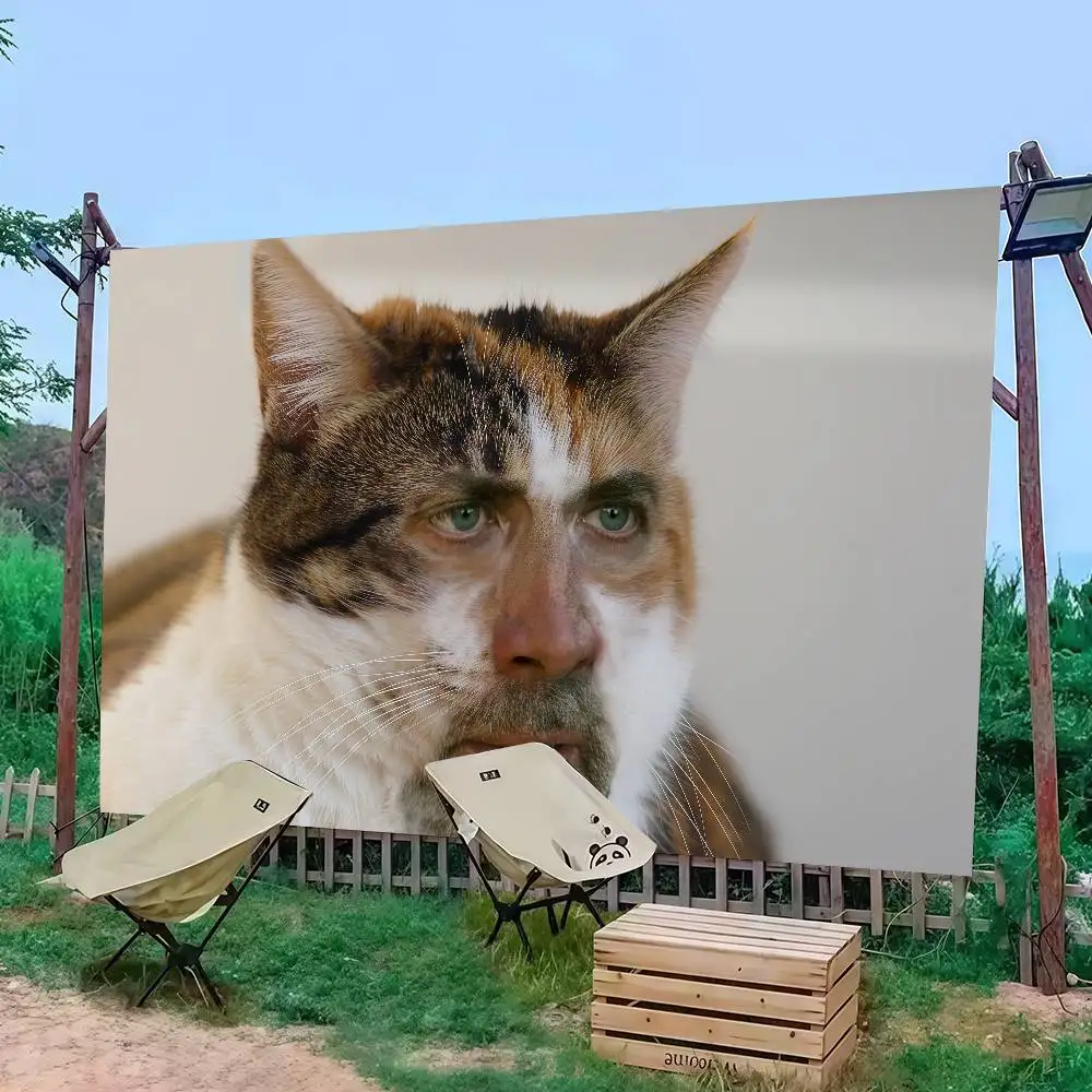 

Funny N-Nicholas C-Cage Cat Meme Flag Decoration Outdoor Picnic Party Home Camping Party Art Hanging Banner