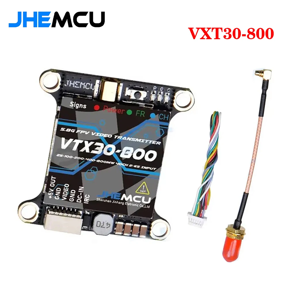 JHEMCU VTX30-800 5848 LITE 40CH 5.8G 25/100/200/400/800mW Switchable VTX Video Transmitter Module OSD Control For RC FPV Drone