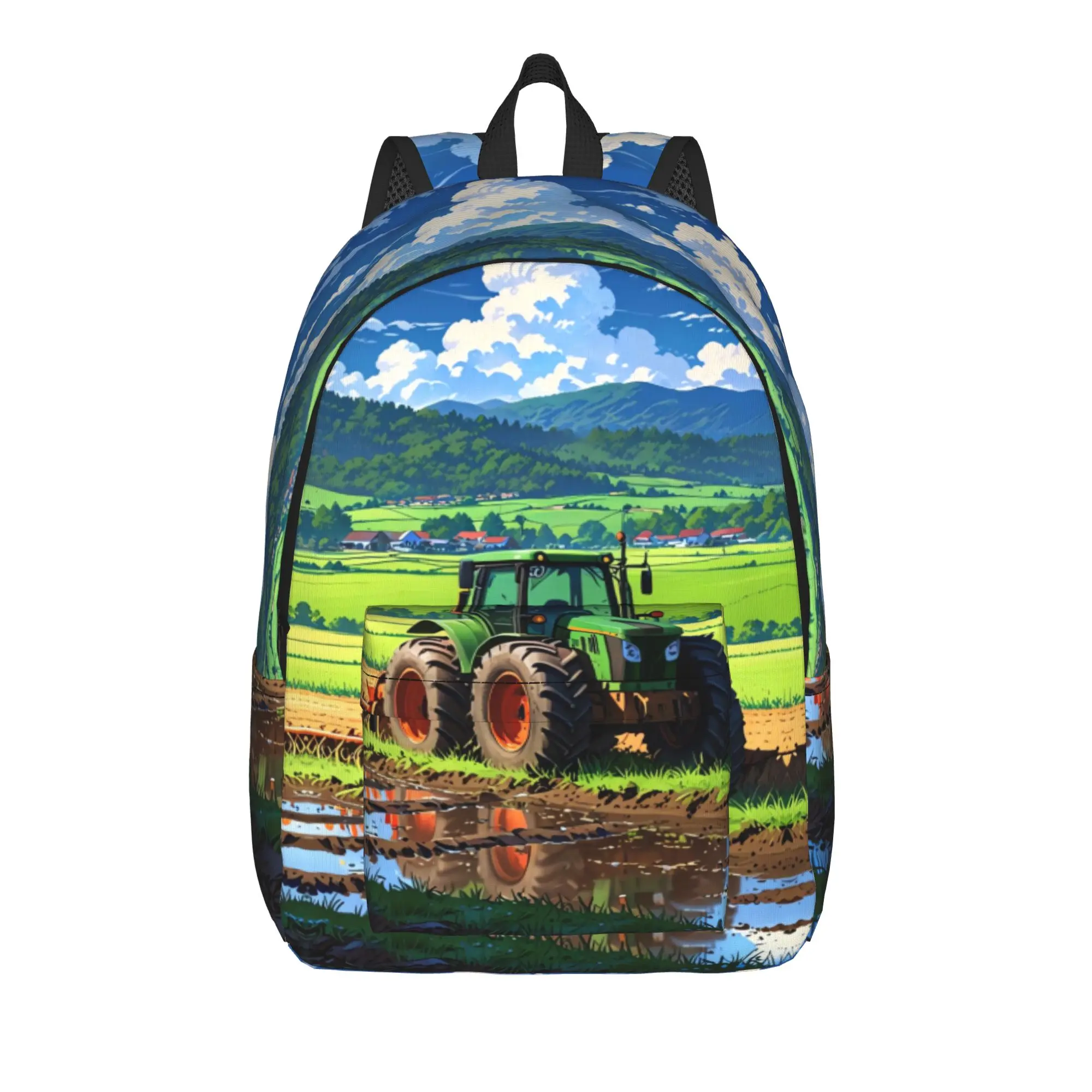 Tractors Farm Vehicles Backpack  Workout Backpacks Unisex Kawaii High School Bags Design Large Rucksack