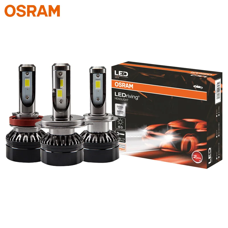 Osram H1 H11 HB3 HB4 9005 9006 Светодиодные фары дальнего света для автомобилей и мотоциклов 6000K Холодный белый 50 Вт Пара ...