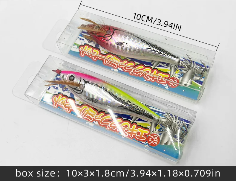 ShareShark 6 Stück/Beutel Laser Horizontaler Garnelen-Tintenfisch-Haken Künstlicher Köder Leuchtend im Dunkeln mit Rasselkugel Meeresfischerei-Köder – Detail 12