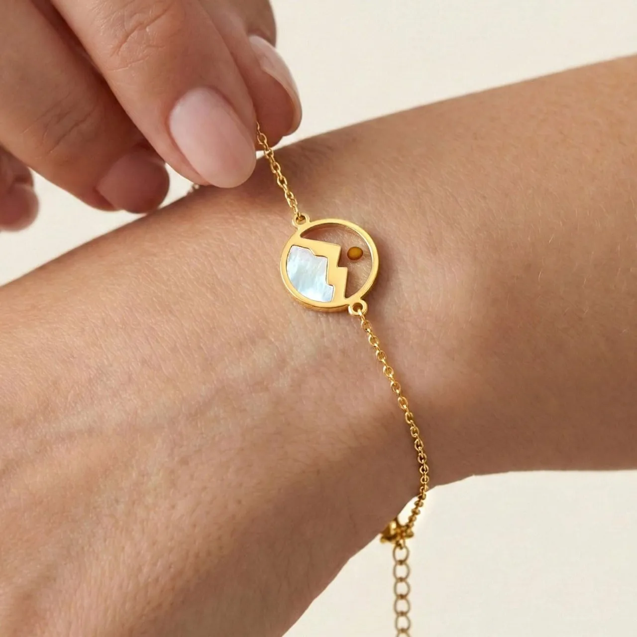 Pulsera de Semillas de Mostaza para Mujer, Pulsera de Concha 'Mover Montañas', Joyería de Fe Cristiana, Pulsera de Acero Inoxidable Dorado, Regalo de Pulsera de los Deseos