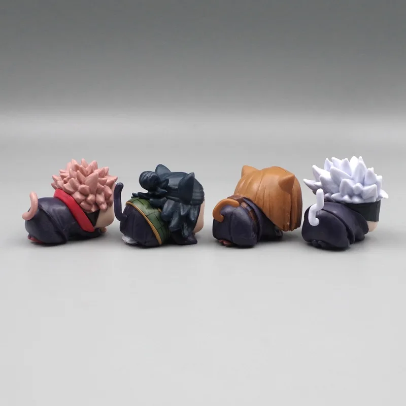 4개의 주술회전 피규어, 누워서 마법을 쓰는 게토, 고죠 유지, 이타도리 유키, 쿠기스키, 수제 데스크탑 장식품